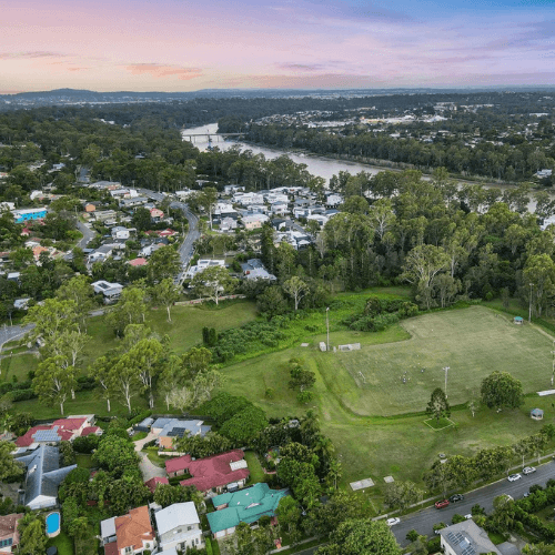 Aerial view of a home in Kenmore, Brisbane, for buyers considering buying property in Kenmore